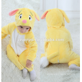 Suave bebé franela mameluco Animal Onesie pijamas trajes traje, ropa de dormir, lindo paño amarillo, bebé con capucha toalla